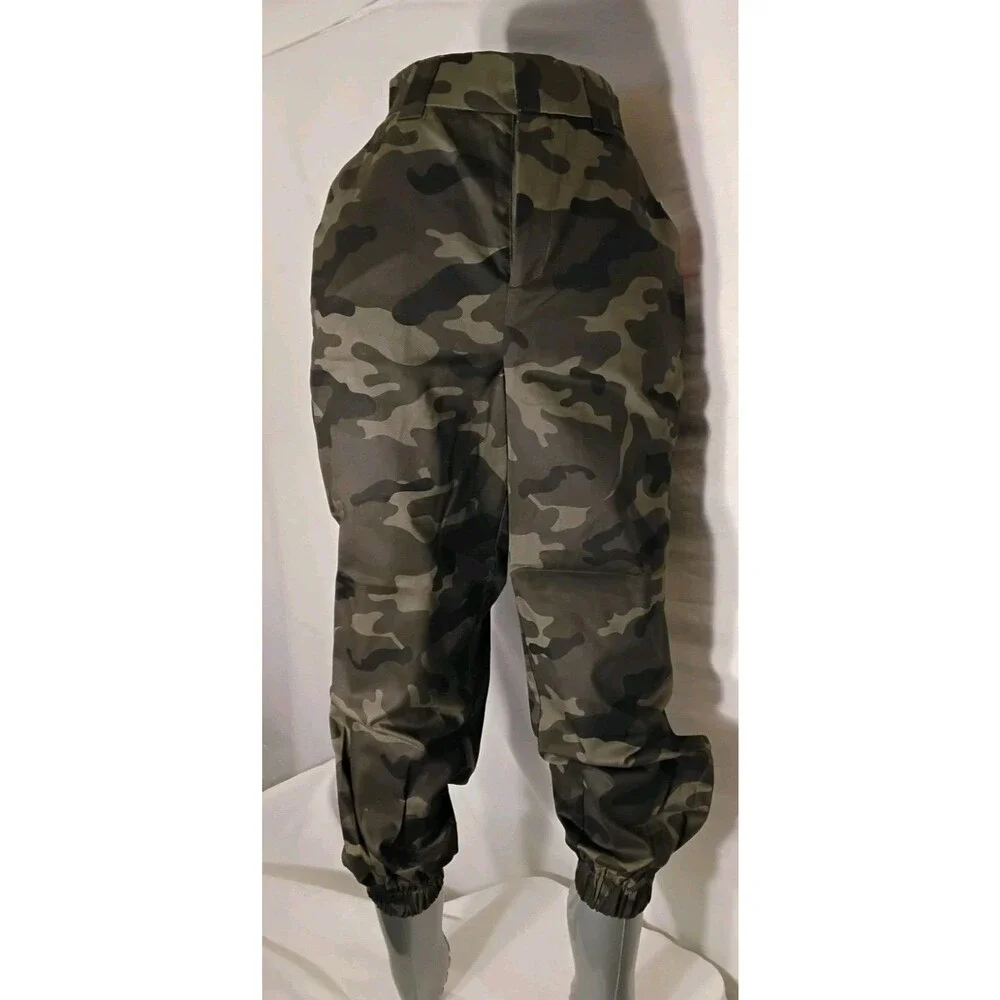 Shoedazzle Women's Green Camouflage Tapered Cargo Heavy WeightvPants Small NWT